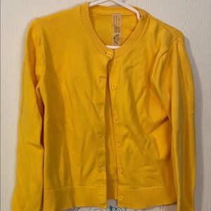 Primary Yellow Cardigan Sweater